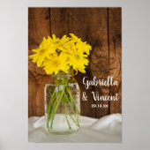 Mason Jar und Yellow Daisies Wedding Poster (Vorne)