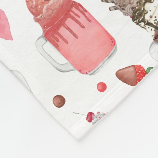 Mason Jar Valentine Milkshakes Fleecedecke (Ecke)