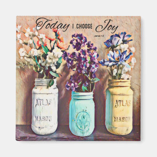 Mason Jar Vase Heute ich wählen Joy Magnet