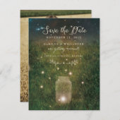 Mason Jar verzauberte Waldhochzeit speichern das D Save The Date (Vorne/Hinten)