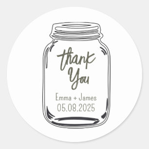 Mason Jar Vielen Dank, Sticker