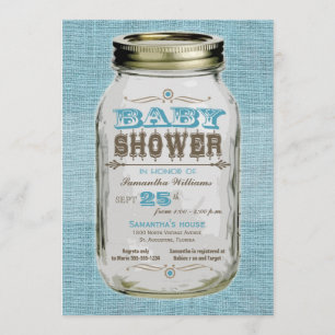 Mason Jar Vintag Look Boy Baby Dusche Einladung