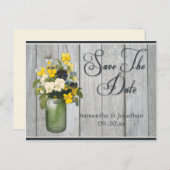 Mason Jar Violas Stiefmütterchens Barn Wood Save t Ankündigungspostkarte (Vorne/Hinten)