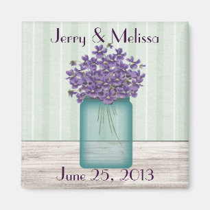 Mason Jar Violets Gastgeschenk Hochzeit Magnet
