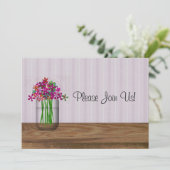 Mason Jar von Blume Hochzeit Einladung (Stehend Vorderseite)