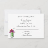 Mason Jar von Blume Hochzeitsempfang UAWG Einladung (Rückseite)