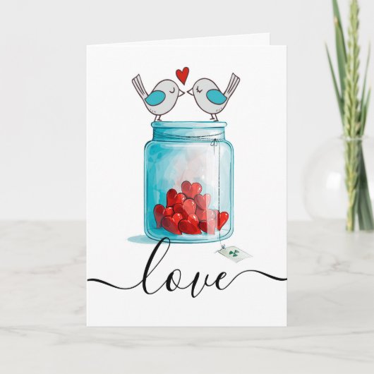 Mason Jar von der Liebe Feiertagskarte (Vorderseite)