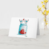 Mason Jar von der Liebe Karte (Gelbe Blume)