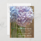 Mason Jar von Hydrangeas Save the Date Postkarte (Vorne/Hinten)