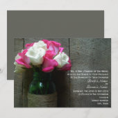 Mason Jar von Rosen und Rosen Einladung (Vorne/Hinten)