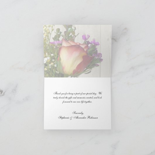 Mason Jar w/Rose und Wildblumen Vielen Dank Dankeskarte (Innenseite)