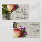 Mason Jar w/Rose und Wildblumen Visitenkarte (Vorne/Hinten)