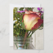 Mason Jar w/Rose/Wildblumen Geburtstag Einladung (Rückseite)