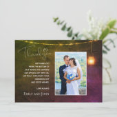 Mason Jar Warm Autumnal Colors Foto Vielen Dank Dankeskarte (Stehend Vorderseite)