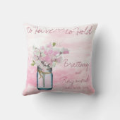 MASON JAR WATERCOLOR PINK PLATTERBSEN KISSEN (Rückseite)