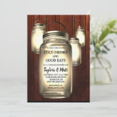 Mason Jar Wedding Couple's Shower Einladung (Stehend Vorderseite)