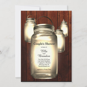 Mason Jar Wedding Couple's Shower Einladung
