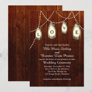 Mason Jar Wedding Einladung