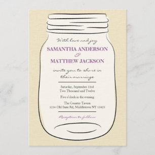 Mason Jar Wedding Einladung - Lila