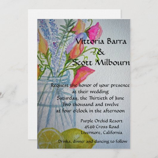 Mason Jar Wedding Einladung Nr. 3 (Vorne/Hinten)