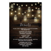 Mason Jar Wedding Reception Cards Tischnummer (Vorderseite)