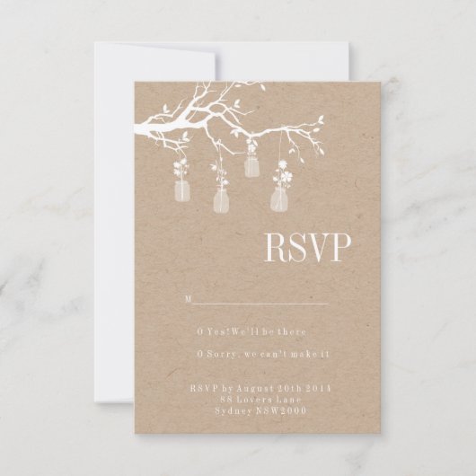 Mason Jar Wedding RSVP (Vorderseite)