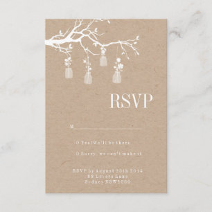 Mason Jar Wedding RSVP Karte