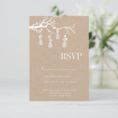 Mason Jar Wedding RSVP Karte (Stehend Vorderseite)