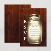 Mason Jar Wedding RSVP Karte (Vorne/Hinten)