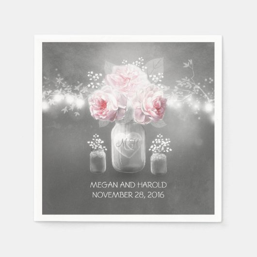 Mason Jar Wedding Serviette (Vorderseite)