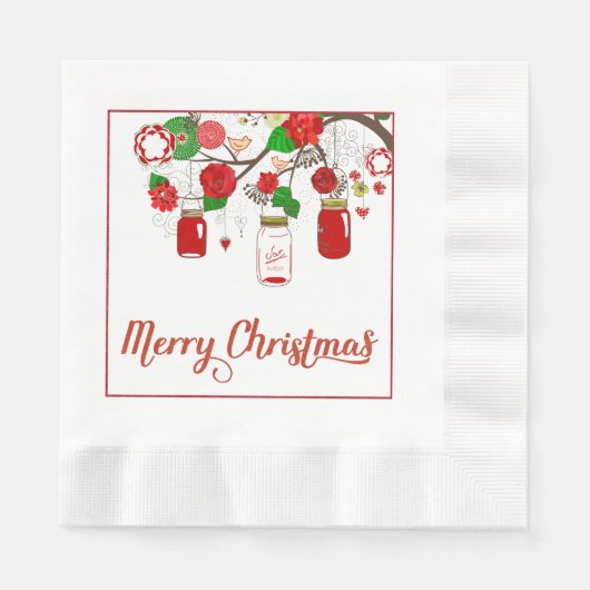 Mason Jar Weihnachtspapier Napkins Serviette (Vorderseite)