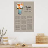 Mason Jar White Daisies 24 x 36 Seating Chart Poster (Küche)