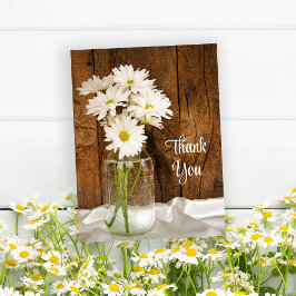 Mason Jar White Daisies Barn Wedding Thank You Postkarte
