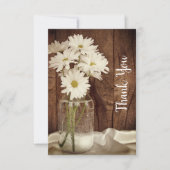 Mason Jar White Daisies Barn Wedding Vielen Dank Dankeskarte (Vorderseite)