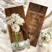 Mason Jar White Daisies Country Barn Wedding Menü Menükarte