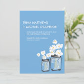 Mason Jar & White Daisies Save the Date (Stehend Vorderseite)
