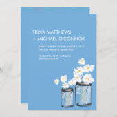 Mason Jar & White Daisies Save the Date (Vorne/Hinten)