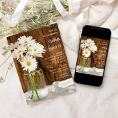 Mason Jar White Daisies Sweet 16 Birthday Party Einladung