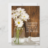 Mason Jar White Daisies Wedding Save the Date Einladung (Vorderseite)