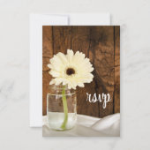 Mason Jar White Daisy Country Wedding RSVP Card (Vorderseite)
