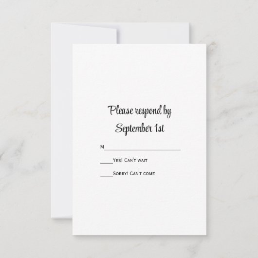 Mason Jar White Daisy Country Wedding RSVP Card (Rückseite)