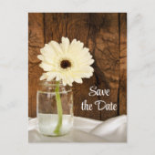 Mason Jar White Daisy Quinceañera Save the Date Ankündigungspostkarte (Vorderseite)
