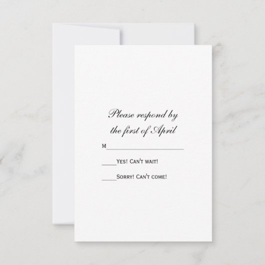 Mason Jar White Tulips Country Barn Wedding RSVP (Rückseite)