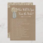 Mason Jar Wie gut kennen Sie die Braut? (Vorne/Hinten)