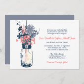 Mason Jar & Wild Blume Einladung (Vorne/Hinten)