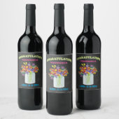 Mason Jar wild Blume Herzlichen Glückwunsch Weinet Weinetikett (Flaschen)