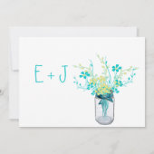 Mason Jar Wild Blume Hochzeitseinladungen Einladung (Rückseite)