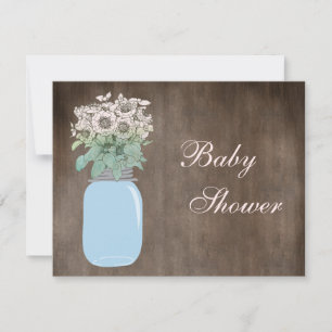 Mason Jar & Wild Blume Rustic Baby Dusche Einladung