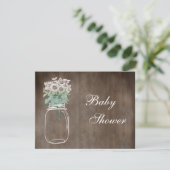 Mason Jar & Wild Blume Rustic Baby Dusche Einladung (Stehend Vorderseite)
