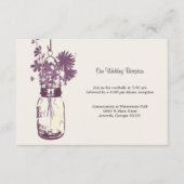 Mason Jar & Wildblume Hochzeitsempfang Begleitkarte (Vorderseite)